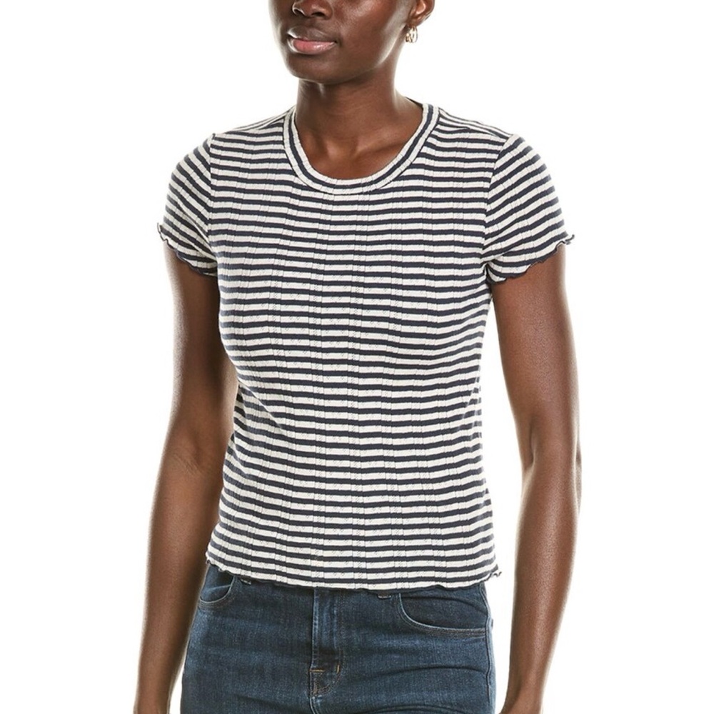 NWT! MSRP $98 Splendid Striped Navy & White Short Sleeve Knit Top